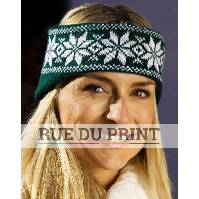 Protection publicité avec logo Arctic Green-White  pour oreilles matériau interne: 180 g/m2 micropolaire  100% acrylique