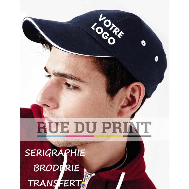 Casquette publicité Sports 100% coton (twill) brossé  3 panneaux  petit profil  oeillets