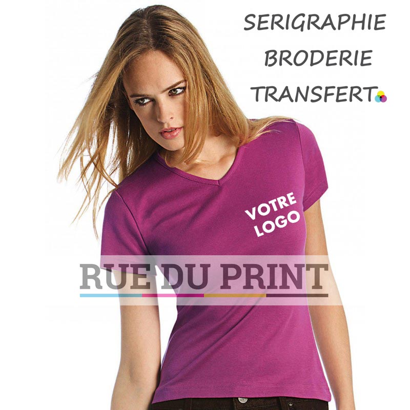 tee shirt femme col v