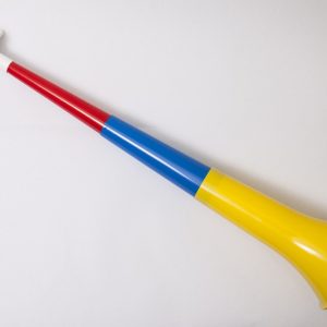 Trompette Ventilateur plié personnalisé blanc/rouge/bleu/jaune