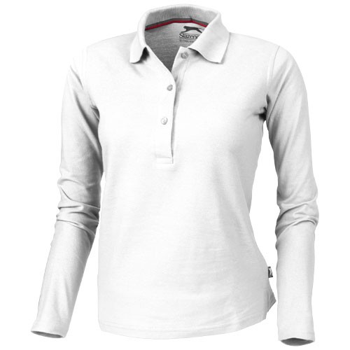 Polo manches longues femme en coton peigné : élégance et confort.