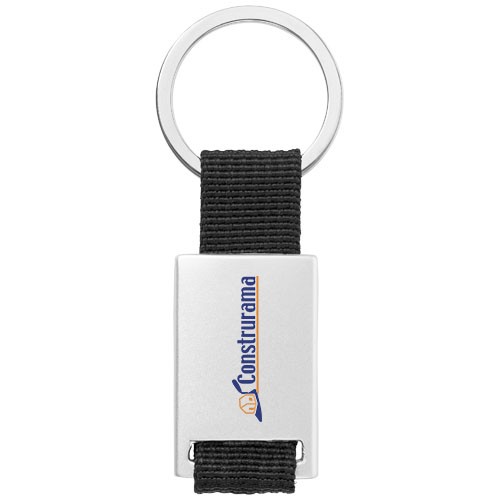 Porte-clés personnalisable Alvaro Sous boite cadeau noire.  Aluminium.