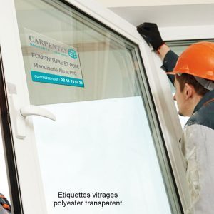 Étiquettes transparentes personnalisées vitrages