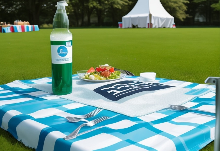Une touche personnelle à vos pique-niques avec notre nappe personnalisée. avec logo